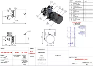 Pumpstation 3Kw 24V 8L 2X2Verkande Valve