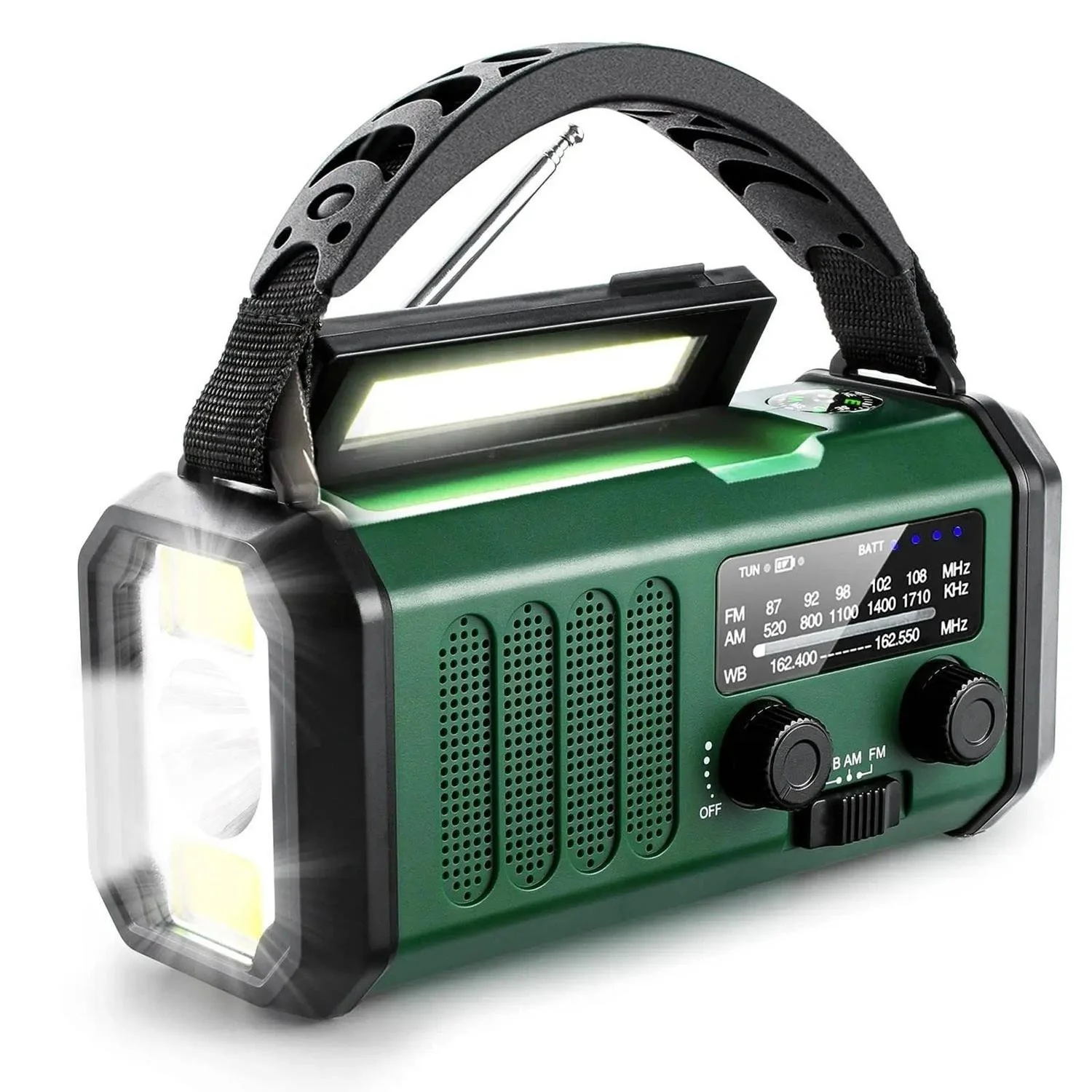 Nödradio vevradio 10,000 mAh inbyggd Powerbank, Lampa och Vevgenerator