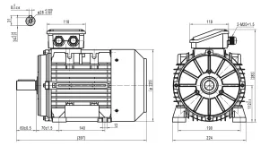 Elmotor 400V 4Kw 28X60Mm B3 1500rpm