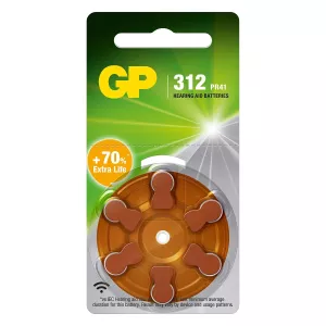 Hörapparatsbatterier Za312/Ar41 6St