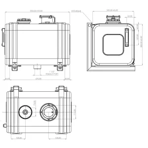 Hydrauloljetank 60L Aluminium