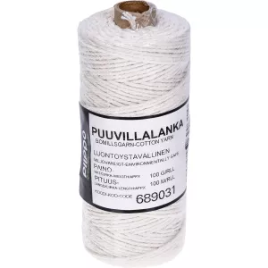 Snöre Bomull 100G/100M Vit