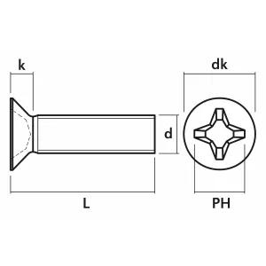 Försänkt Huvud Skruv M5X30 1000St  Din965 Tx25