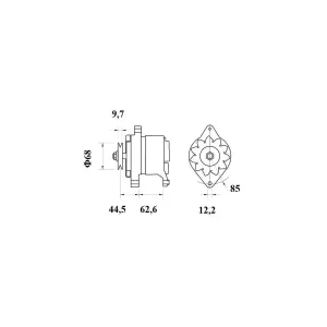 Växelströmsgenerator Mahle 55A 12V Fiat