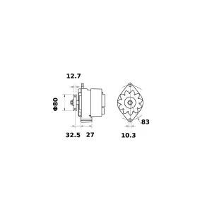Växelströmsgenerator Mahle 65A 12V Mf