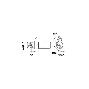Startmotor Mahle Jd 12V 3,4Kw