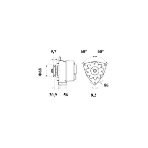 Växelströmsgenerator Mahle 80A 12V Case
