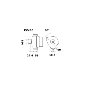 Växelströmsgenerator Mahle 150A 12V Nh