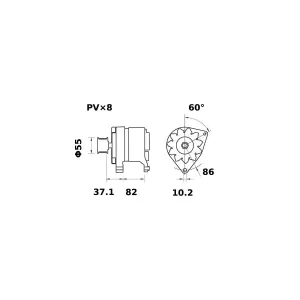 Växelströmsgenerator Mahle 120A 12V Cnh