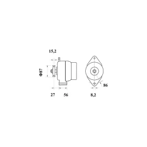 Växelströmsgenerator Mahle 95A 12V Jd