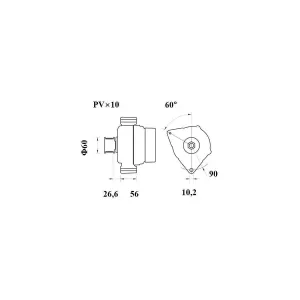 Växelströmsgenerator Mahle 170A 12V Valtra