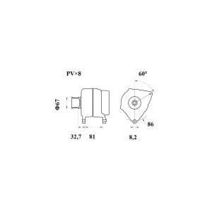 Växelströmsgenerator Mahle 100A 12V Nh
