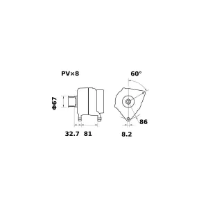 Växelströmsgenerator Mahle 120A 12V Nh