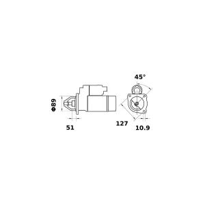 Startmotor Mahle Valmet 12V 3,0Kw