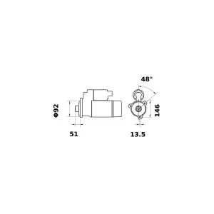 Startmotor Mahle Case 12V 4,2Kw