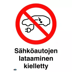 Skylt 100X100 E-Bildaddning Ej Tillåten K