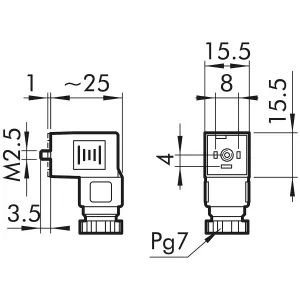 Stickkontakt 15Mm Std Svart Din43650 C
