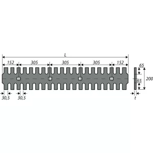 Grusskär Rak Tandat 12/1220/305
