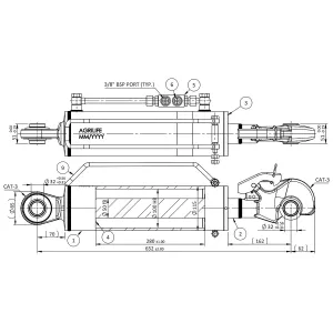 Hydraulisk Toppstag 100/50/280 Kat3-Cat3 Hake
