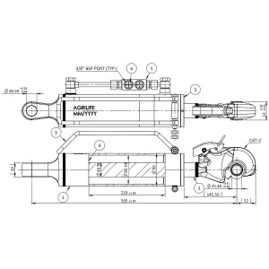 Hydraulisk Toppstag 80/40/210 Ledgaffel-Kat2 Hake