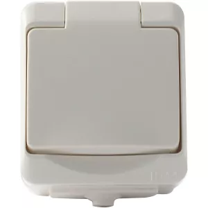 Vägguttag 1-Vägs Med Lock Ip44 Jordad