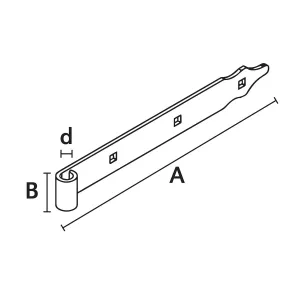 Portgångjärn 500Mm Svart