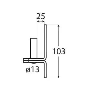 Portgångjärn Stift 13 Mm Svart