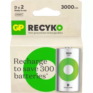Laddningsbart Batteri 1,2V D 3000Mah Recyko 4St