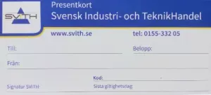 PRESENTKORT VÄRDE 50 KR -