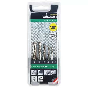 Poranteräsarja 6 Delar 2-8Mm Hss-Co Pz-Cobalt