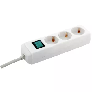 Grenuttag 3-Vägs 5M Vit Med Strömbrytare