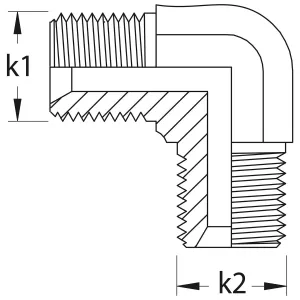 Vinkelkoppling Bsp 3/8 90 Utv-Utv