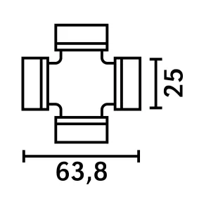 Knutkors 25,00X63,80Mm