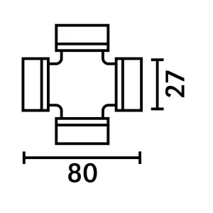 Knutkors 27,00X80,00Mm