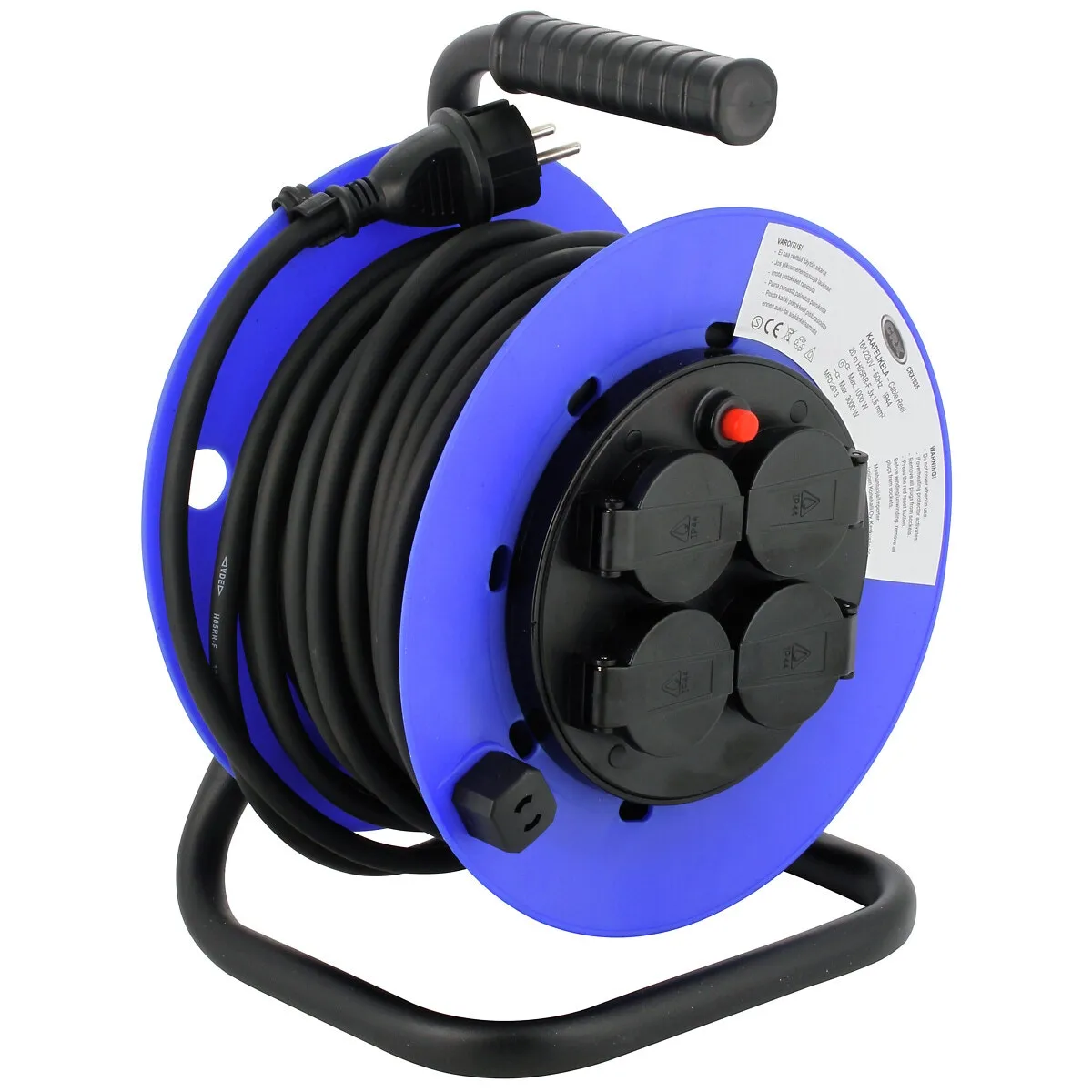 Kabelvinda 20M Gummi 4-Vägs 3X1,5Mm