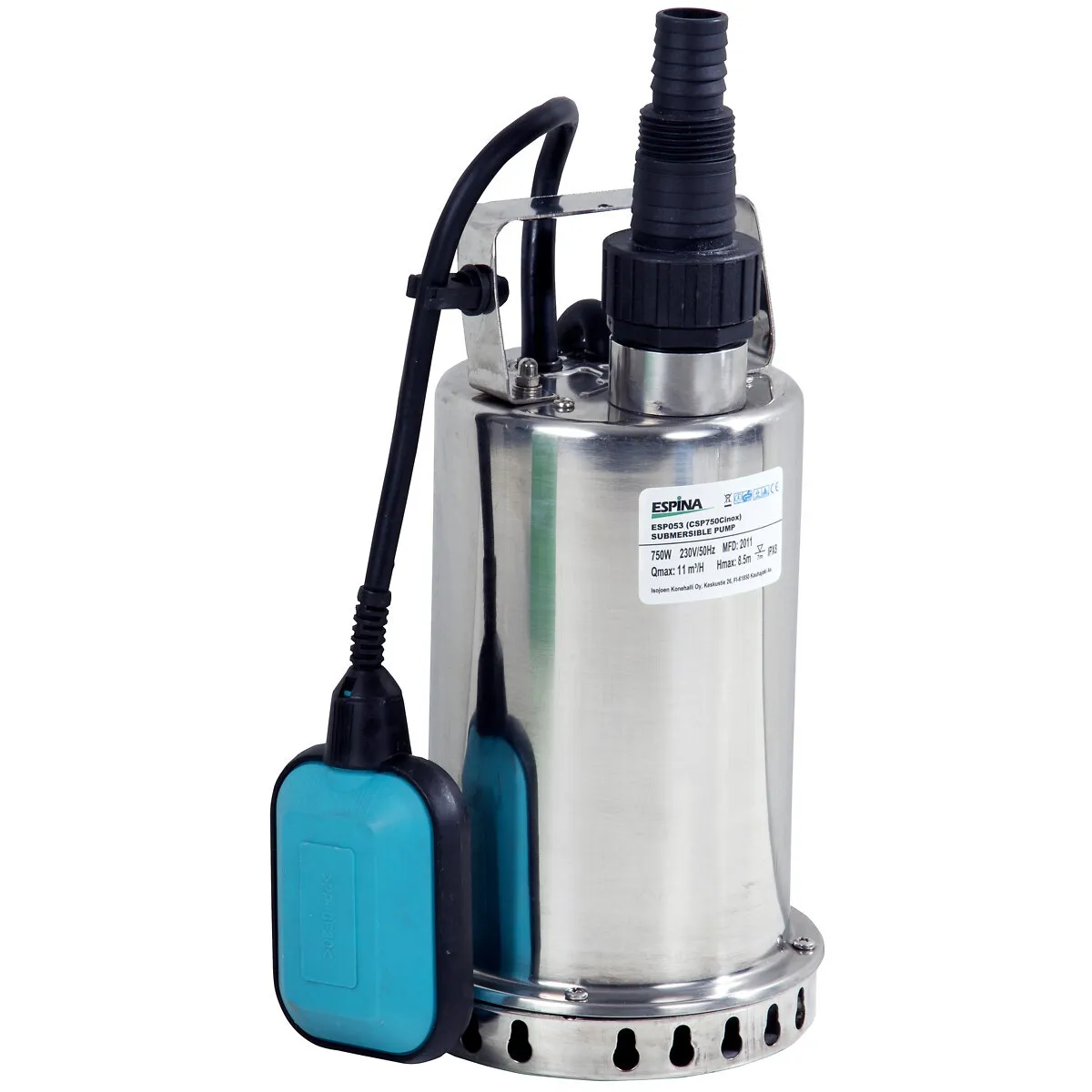 Dränkbar Pump 750W 230V Rostfri