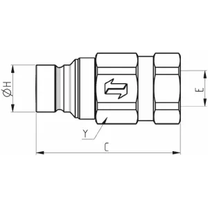 Flat-Face Snabbkoppling Hane 3/4" Bsp Faster