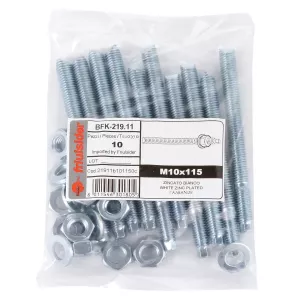 Gängstång M10X115 Med Mutter 5.8 10St Galv.Bfk