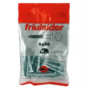 Fransk Träskruv 6X50Mm 15St Galv. Ce/Eta Tirafondo