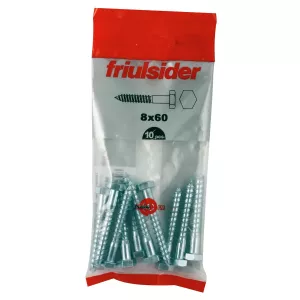 Fransk Träskruv 8X60Mm 10St Galv. Ce/Eta Tirafondo