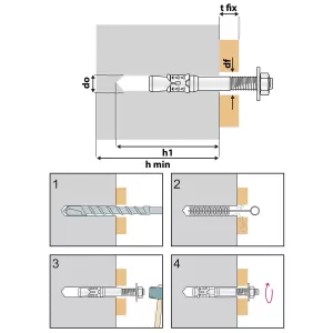 Expanderbult M8X65 (7Mm) 4St Zink Ce Op.7