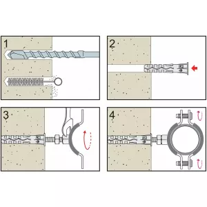 Rörfäste Hd 1" 1St Inc. Propp + Skruv