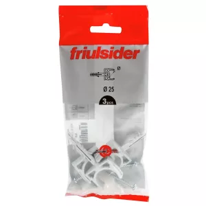 Rörfäste Öppen 25Mm 3St Innehåller Propp+Skruv