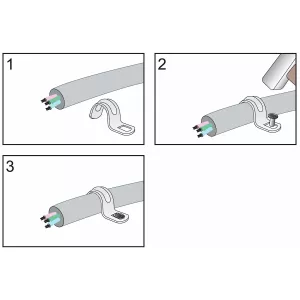 Ledningshållare 19Mm 10St 1 Monteringshål Förzinkt