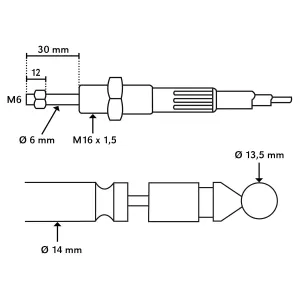 Styrkabel Morse 1650Mm