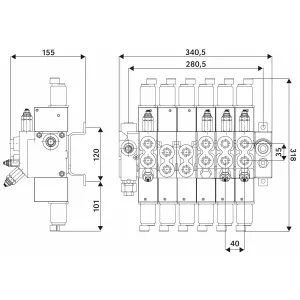 Bc60/6 Ls Elektriska Styrventil Till Skogskran