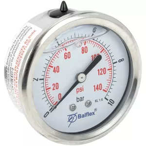 Manometer 10Bar 63Mm 1/4 Bsp Bakre Montering