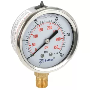 Manometer 25Bar 63Mm 1/4 Bsp Botten Fäste
