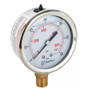 Manometer 60Bar 63Mm 1/4 Bsp Botten Fäste