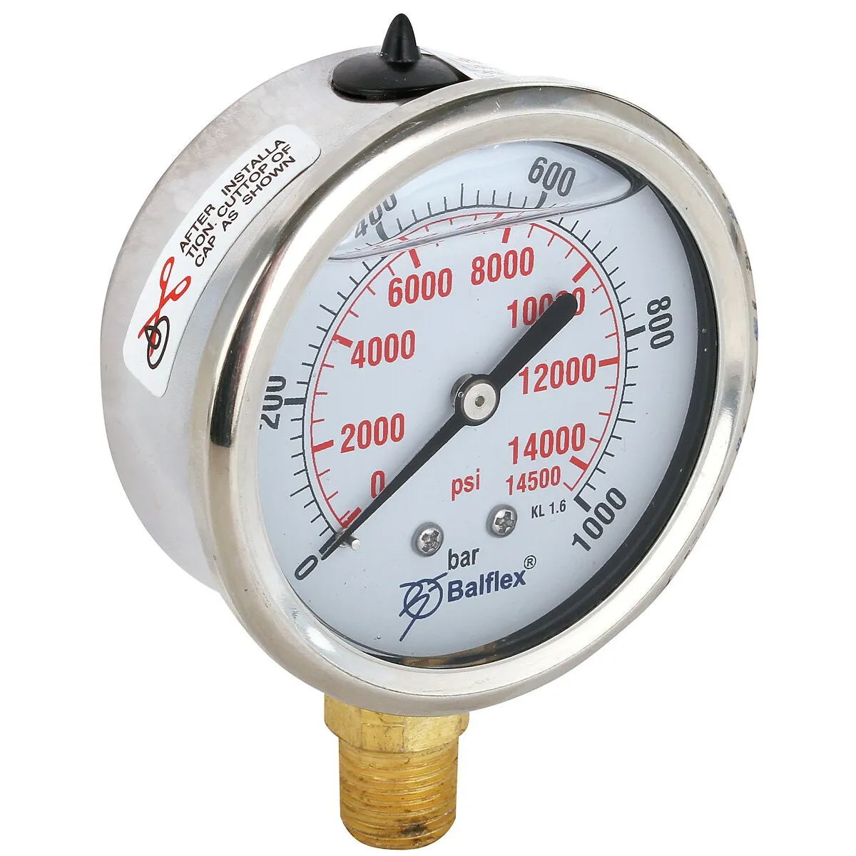 Manometer 1000Bar 63Mm 1/4 Bsp Botten Fäste
